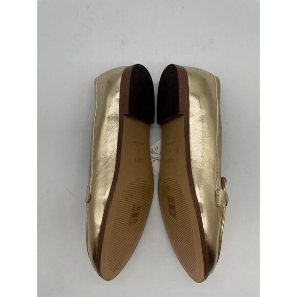 J. Crew Crew Cuts Girls Metallic Gold Horse Bit Loafers Flats Sz 5 Preppy Shool - Picture 7 of 12